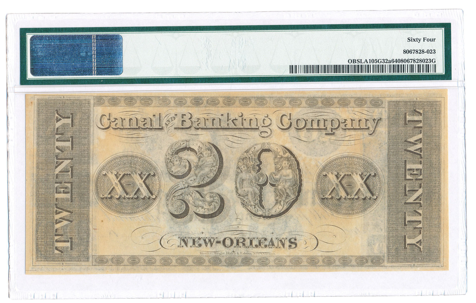 USA. 20 dolarów 1840, New Orleans PMG 64